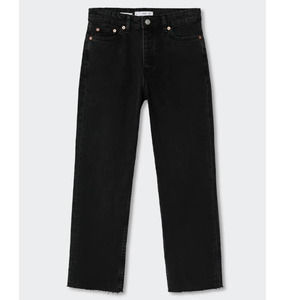 MNG Havana Hight Waist Cut off Hem Black Size 4 New